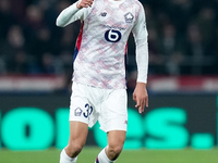 Ayyoub Bouaddi of LOSC Lille during the UEFA Champions League 2024/25 League Phase MD5 match between Bologna FC and LOSC Lille at Stadio Ren...