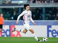 Ayyoub Bouaddi of LOSC Lille during the UEFA Champions League 2024/25 League Phase MD5 match between Bologna FC and LOSC Lille at Stadio Ren...