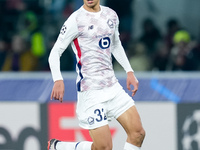 Ayyoub Bouaddi of LOSC Lille during the UEFA Champions League 2024/25 League Phase MD5 match between Bologna FC and LOSC Lille at Stadio Ren...