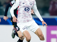 Ayyoub Bouaddi of LOSC Lille during the UEFA Champions League 2024/25 League Phase MD5 match between Bologna FC and LOSC Lille at Stadio Ren...