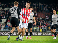 Fabian Bzdyl participates in the game between KS Cracovia and Zaglebie Lubin in Krakow, Poland, on November 29, 2024. This is a PKO BP Ekstr...