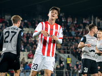 Fabian Bzdyl participates in the game between KS Cracovia and Zaglebie Lubin in Krakow, Poland, on November 29, 2024. This is a PKO BP Ekstr...