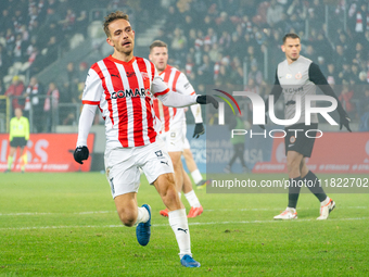 Mikkel Maigaard participates in the game between KS Cracovia and Zaglebie Lubin in Krakow, Poland, on November 29, 2024. This is a PKO BP Ek...