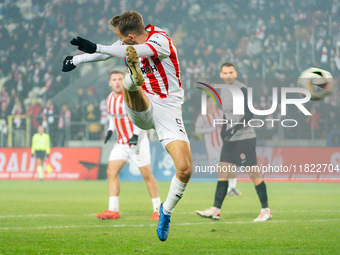 Mikkel Maigaard participates in the game between KS Cracovia and Zaglebie Lubin in Krakow, Poland, on November 29, 2024. This is a PKO BP Ek...