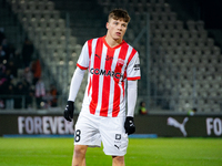 Filip Rozga participates in the game between KS Cracovia and Zaglebie Lubin in Krakow, Poland, on November 29, 2024. This is a PKO BP Ekstra...