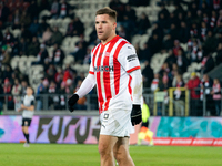 Benjamin Kallman participates in the game between KS Cracovia and Zaglebie Lubin in Krakow, Poland, on November 29, 2024. This is a PKO BP E...