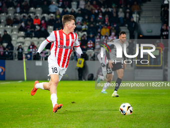 Filip Rozga participates in the game between KS Cracovia and Zaglebie Lubin in Krakow, Poland, on November 29, 2024. This is a PKO BP Ekstra...