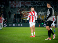 Benjamin Kallman participates in the game between KS Cracovia and Zaglebie Lubin in Krakow, Poland, on November 29, 2024. This is a PKO BP E...