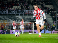 Benjamin Kallman participates in the game between KS Cracovia and Zaglebie Lubin in Krakow, Poland, on November 29, 2024. This is a PKO BP E...