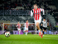 Benjamin Kallman participates in the game between KS Cracovia and Zaglebie Lubin in Krakow, Poland, on November 29, 2024. This is a PKO BP E...