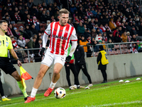 Benjamin Kallman participates in the game between KS Cracovia and Zaglebie Lubin in Krakow, Poland, on November 29, 2024. This is a PKO BP E...