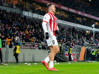 Benjamin Kallman participates in the game between KS Cracovia and Zaglebie Lubin in Krakow, Poland, on November 29, 2024. This is a PKO BP E...