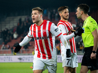 Benjamin Kallman participates in the game between KS Cracovia and Zaglebie Lubin in Krakow, Poland, on November 29, 2024. This is a PKO BP E...