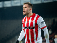 Benjamin Kallman participates in the game between KS Cracovia and Zaglebie Lubin in Krakow, Poland, on November 29, 2024. This is a PKO BP E...