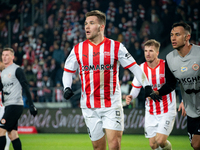 Benjamin Kallman participates in the game between KS Cracovia and Zaglebie Lubin in Krakow, Poland, on November 29, 2024. This is a PKO BP E...