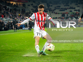 Patryk Janasik participates in the game between KS Cracovia and Zaglebie Lubin in Krakow, Poland, on November 29, 2024. This is a PKO BP Eks...