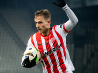 Mikkel Maigaard participates in the game between KS Cracovia and Zaglebie Lubin in Krakow, Poland, on November 29, 2024. This is a PKO BP Ek...