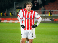 Benjamin Kallman participates in the game between KS Cracovia and Zaglebie Lubin in Krakow, Poland, on November 29, 2024. This is a PKO BP E...