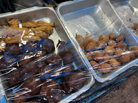 Snacks are at a roadside snack stand in Konni, Pathanamthitta, Kerala, India, on April 5, 2024. (