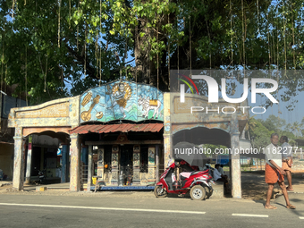 A small Hindu temple is dedicated to Lord Shiva in Konni, Pathanamthitta, Kerala, India, on April 6, 2024. (