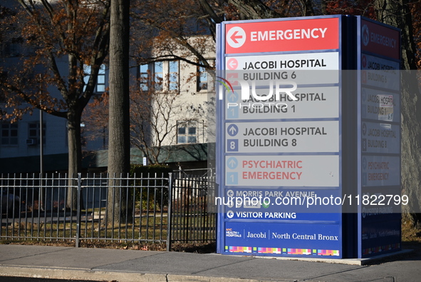 The outside of Jacobi Hospital, where the injured child receives treatment. The New York City Police Department asks for the public's assist...