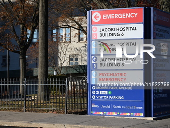 The outside of Jacobi Hospital, where the injured child receives treatment. The New York City Police Department asks for the public's assist...