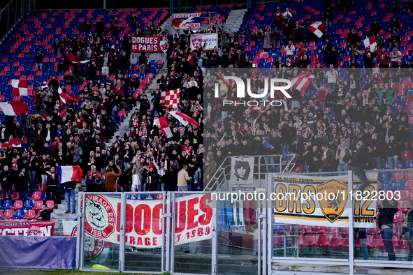 Supporters of LOSC Lille during the UEFA Champions League 2024/25 League Phase MD5 match between Bologna FC and LOSC Lille at Stadio Renato...