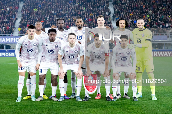 LOSC Lille line up during the UEFA Champions League 2024/25 League Phase MD5 match between Bologna FC and LOSC Lille at Stadio Renato Dall'A...