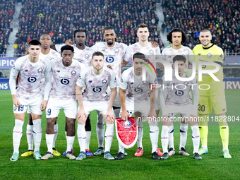 LOSC Lille line up during the UEFA Champions League 2024/25 League Phase MD5 match between Bologna FC and LOSC Lille at Stadio Renato Dall'A...