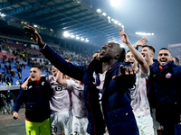 Ngal'ayel Mukau of LOSC Lille celebrates the victory with his teammates at the end of the UEFA Champions League 2024/25 League Phase MD5 mat...