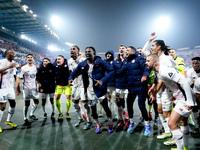 Ngal'ayel Mukau of LOSC Lille celebrates the victory with his teammates at the end of the UEFA Champions League 2024/25 League Phase MD5 mat...