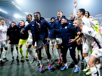 Ngal'ayel Mukau of LOSC Lille celebrates the victory with his teammates at the end of the UEFA Champions League 2024/25 League Phase MD5 mat...