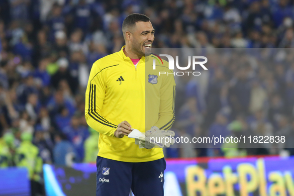 Alvaro Montero of Millonarios F.C. participates in the match of matchday 3 of the quadrangular semifinals of group A of the BetPlay League D...