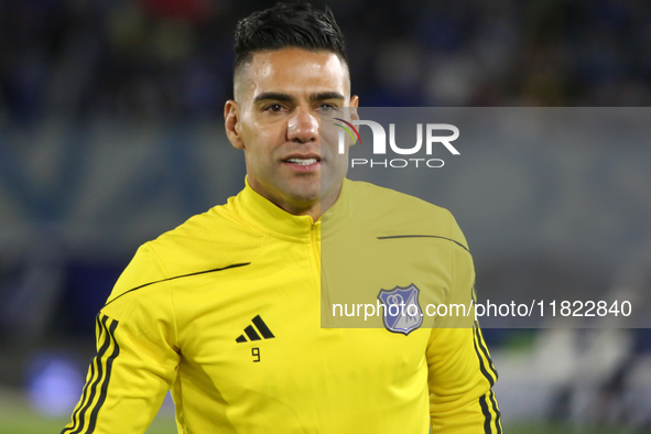 Radamel Falcao Garcia of Millonarios F.C. participates in the match on matchday 3 of the group A semi-finals of the BetPlay DIMAYOR II 2024...