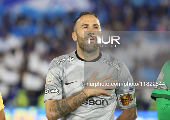 David Ospina of Atletico Nacional participates in the match on matchday 3 of the quadrangular semifinals of group A of the Liga BetPlay DIMA...