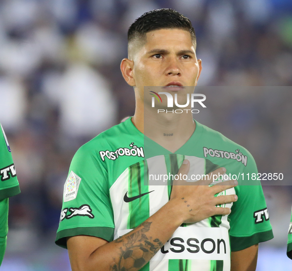 Jorman Campuzano of Atletico Nacional participates in the match of the third matchday of the group A semifinals of the BetPlay DIMAYOR II 20...