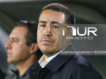 Efrain Juarez coaches Atletico Nacional during the match on the third day of the group A semifinals of the BetPlay DIMAYOR II 2024 BetPlay L...