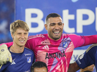 Andres Llinas and Alvaro Montero of Millonarios participate in the match of date 3 of the group A semi-finals of the BetPlay League DIMAYOR...