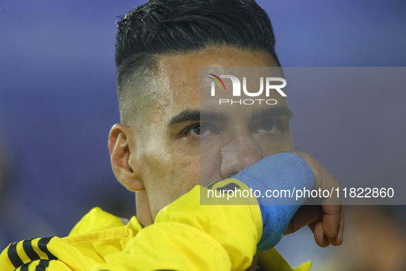 Radamel Falcao Garcia of Millonarios F.C. participates in the match on matchday 3 of the group A semi-finals of the BetPlay DIMAYOR II 2024...