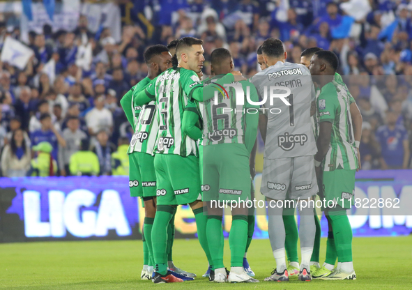 Players of Atletico Nacional participate in the match of the third date of the semifinal round of group A of the BetPlay DIMAYOR II 2024 Lea...