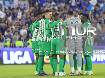 Players of Atletico Nacional participate in the match of the third date of the semifinal round of group A of the BetPlay DIMAYOR II 2024 Lea...