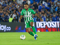 Andres Sarmiento of Atletico Nacional controls the ball during the match on the third date of the semifinal quadrangulars of group A for the...