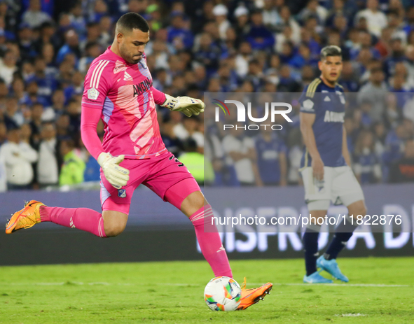 Alvaro Montero of Millonarios F.C. participates in the match of matchday 3 of the quadrangular semifinals of group A of the BetPlay League D...