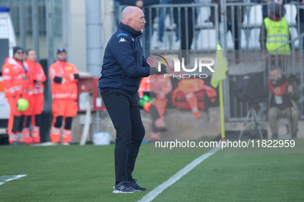 Rolando Maran is the Head Coach of Brescia Calcio FC during the Italian Serie B soccer championship match between Brescia Calcio and SSC Bar...