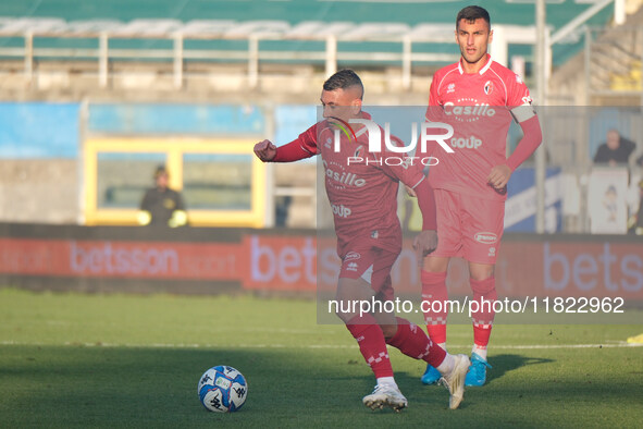 Cesar Falletti of SSC Bari participates in the Italian Serie B soccer championship match between Brescia Calcio and SSC Bari at Mario Rigamo...