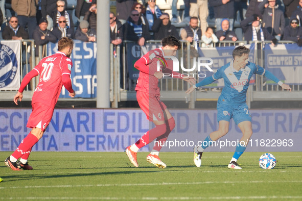 Nicolas Galazzi of Brescia Calcio FC carries the ball during the Italian Serie B soccer championship match between Brescia Calcio and SSC Ba...