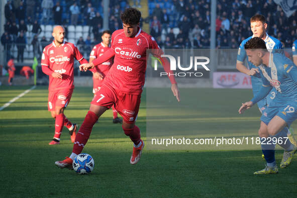 Andrea Olivieri of SSC Bari carries the ball during the Italian Serie B soccer championship match between Brescia Calcio and SSC Bari at Mar...