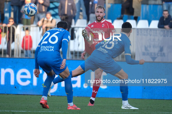 Giuseppe Sibilli of SSC Bari carries the ball during the Italian Serie B soccer championship match between Brescia Calcio and SSC Bari at Ma...