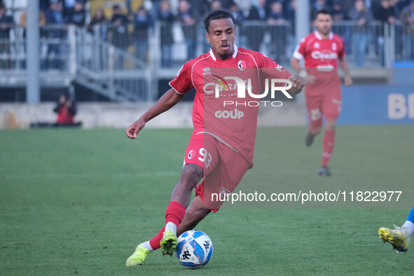 Mehdi Dorval of SSC Bari carries the ball during the Italian Serie B soccer championship match between Brescia Calcio and SSC Bari at Mario...