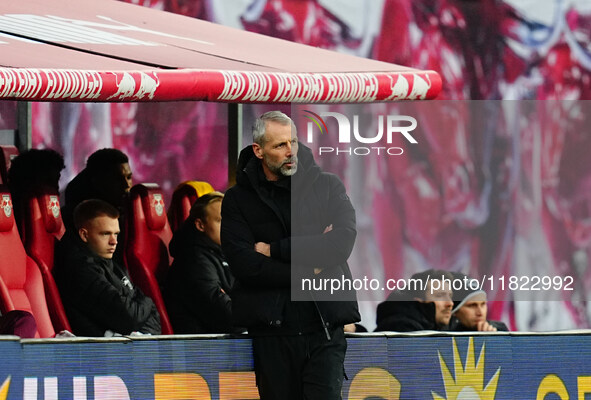 Marco Rose of RB Leipzig  looks on during the Bundesliga match between RB Leipzig and VfL Wolfsburg at Red Bull Arena, Leipzig, Germany on N...